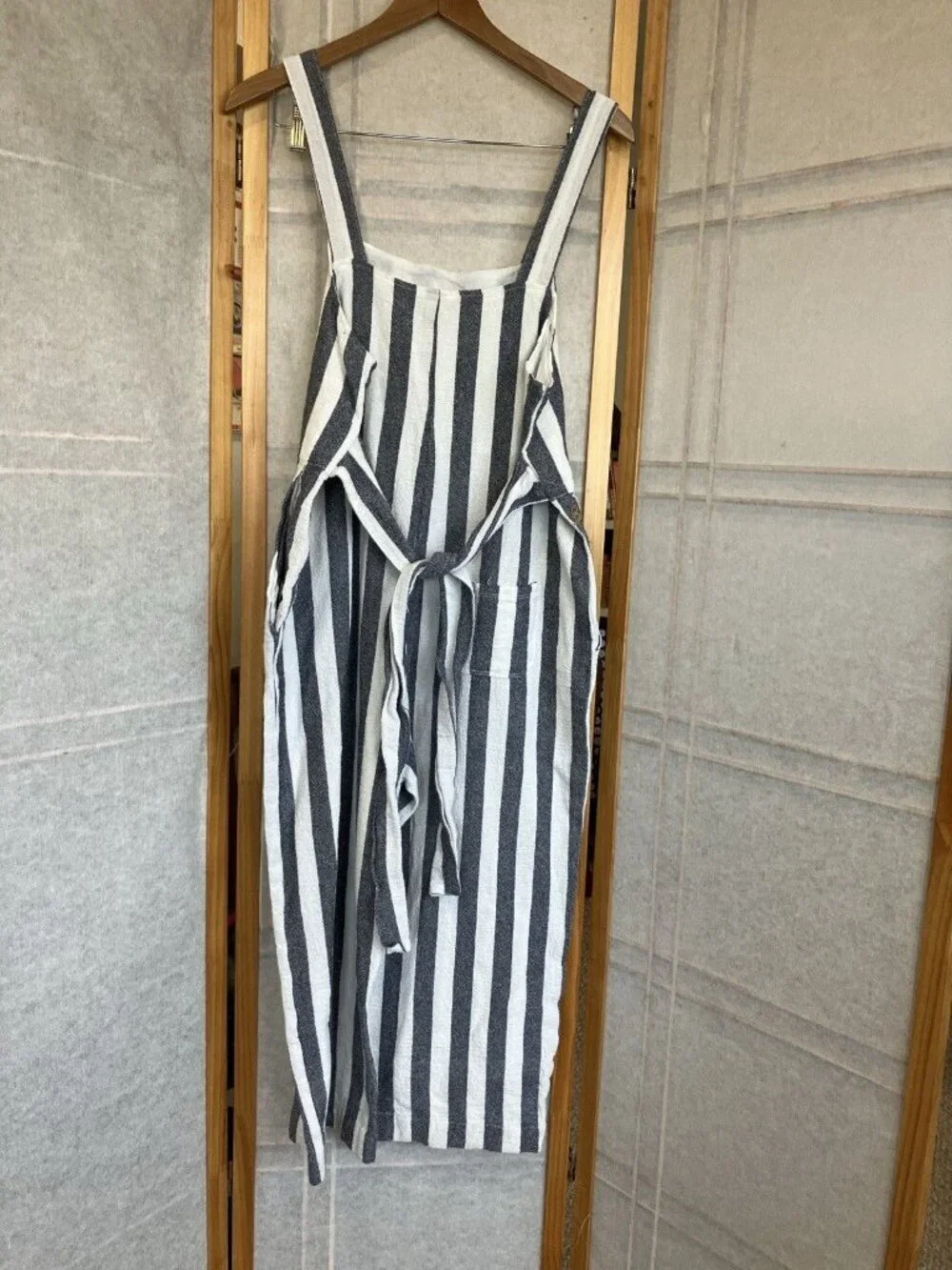 Birdwell Beach Britches Everyday Overalls Jumpsuit Striped Cotton Large, Beach